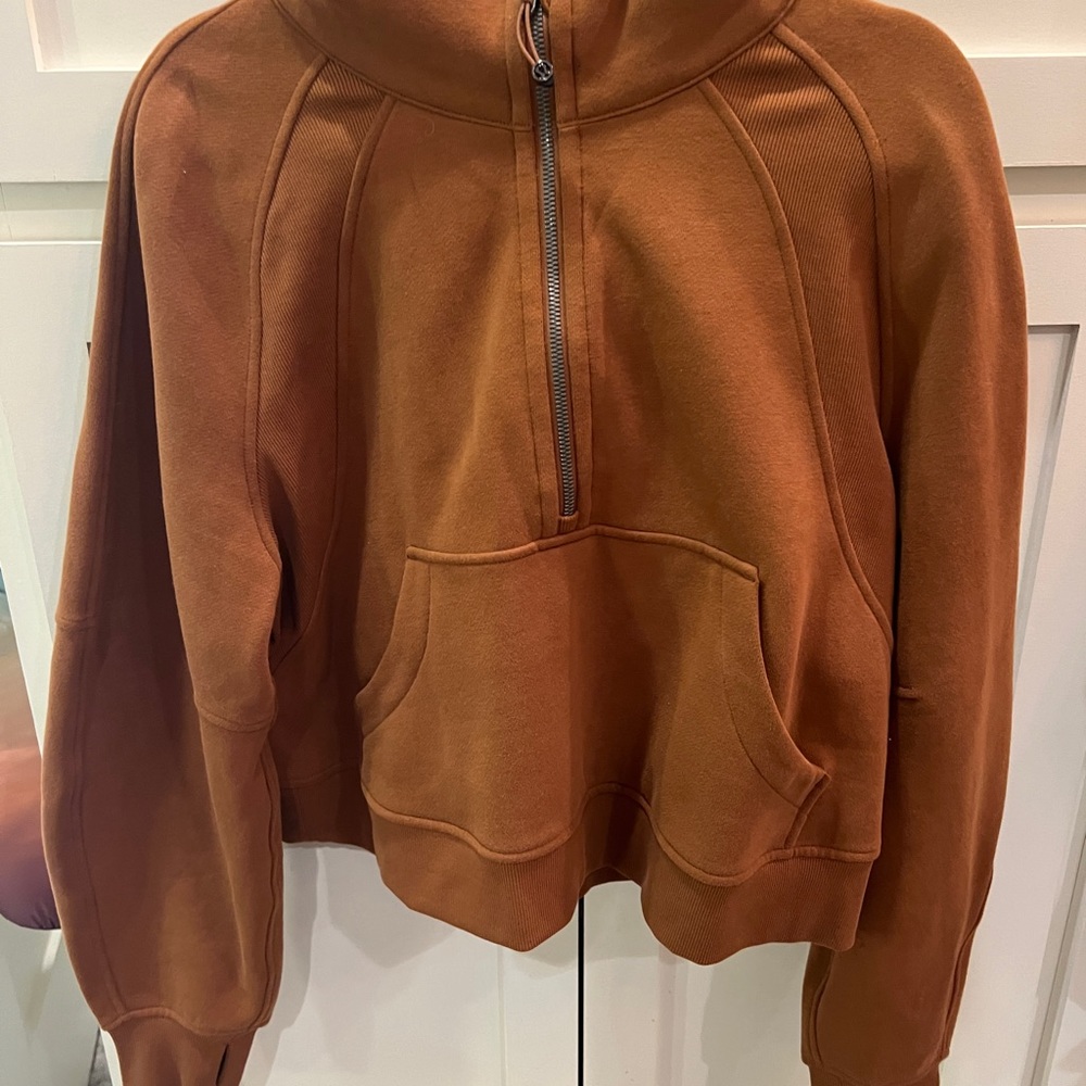 Lululemon 1/2 zip scuba hoodie in copper